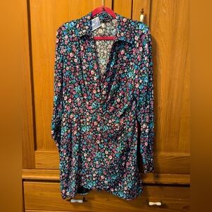 Zara Floral print midi dress size Large